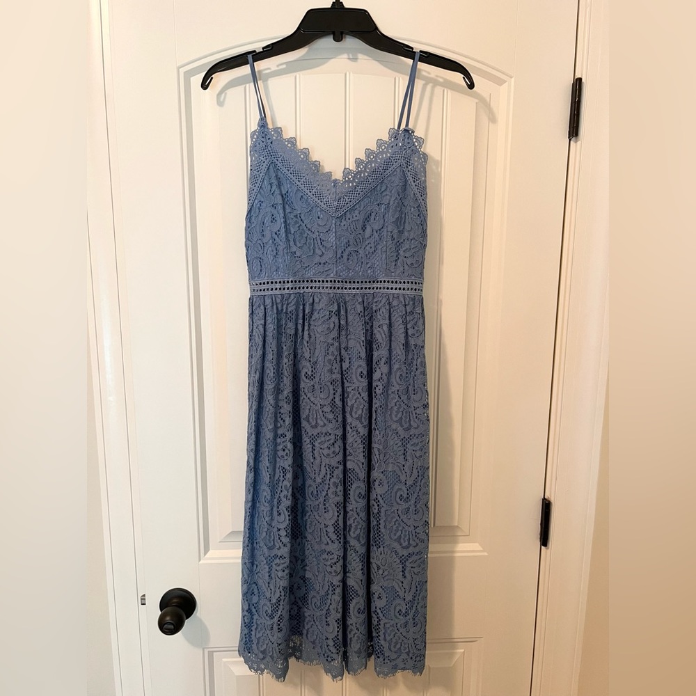 Blue lace boutique dress